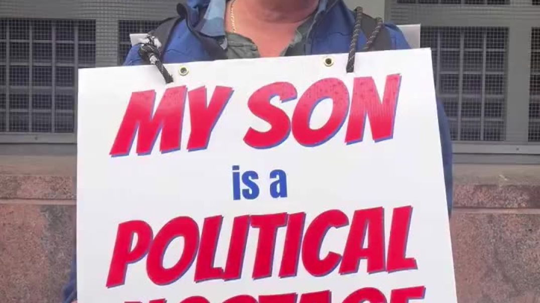 ⁣Bereaved J6 Parent Protests Outside DC Prison After 3 Years of His Son's Incarceration Without