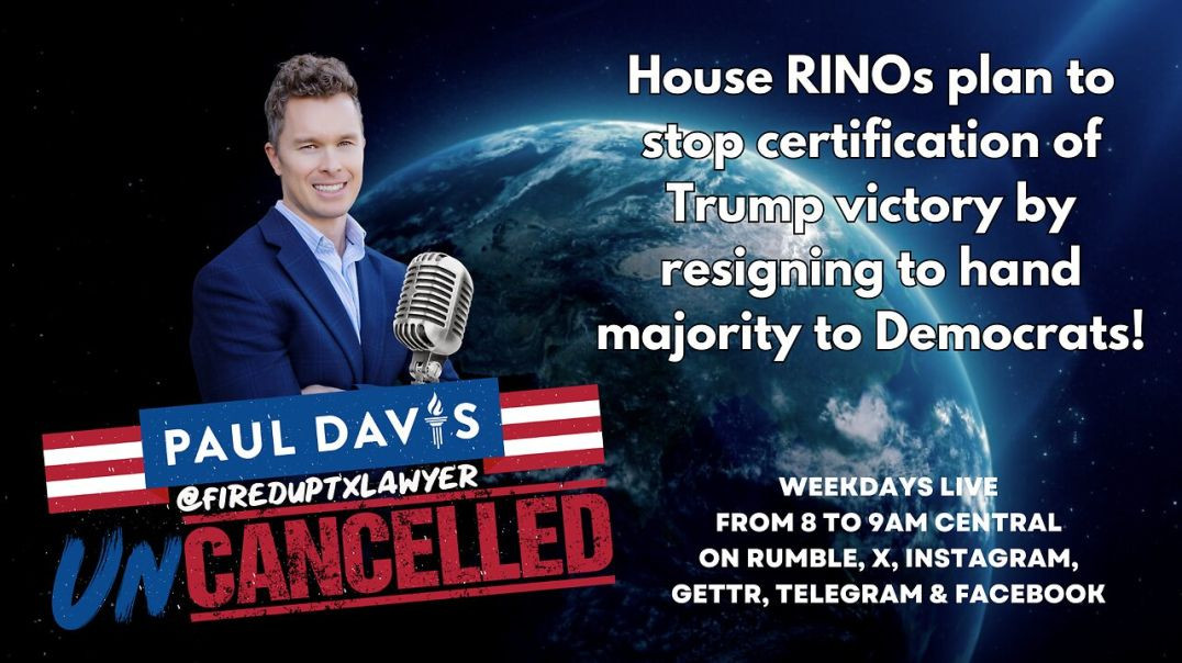 ⁣House RINOs plan to stop certification of Trump victory by resigning to hand majority to Democrats!
