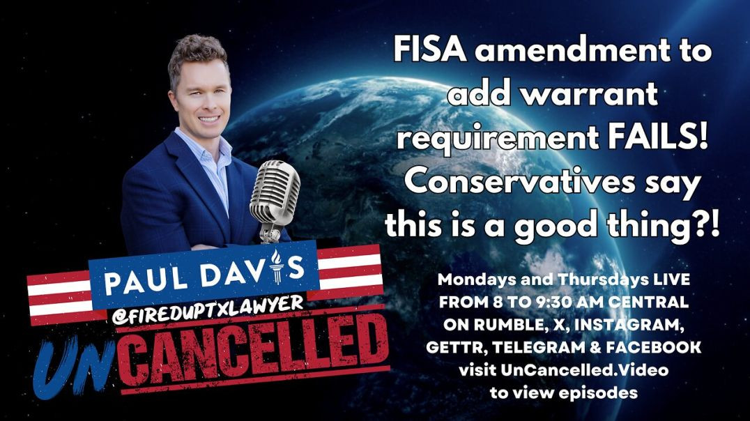 ⁣FISA amendment to add warrant requirement FAILS! Conservatives say this is a good thing?!