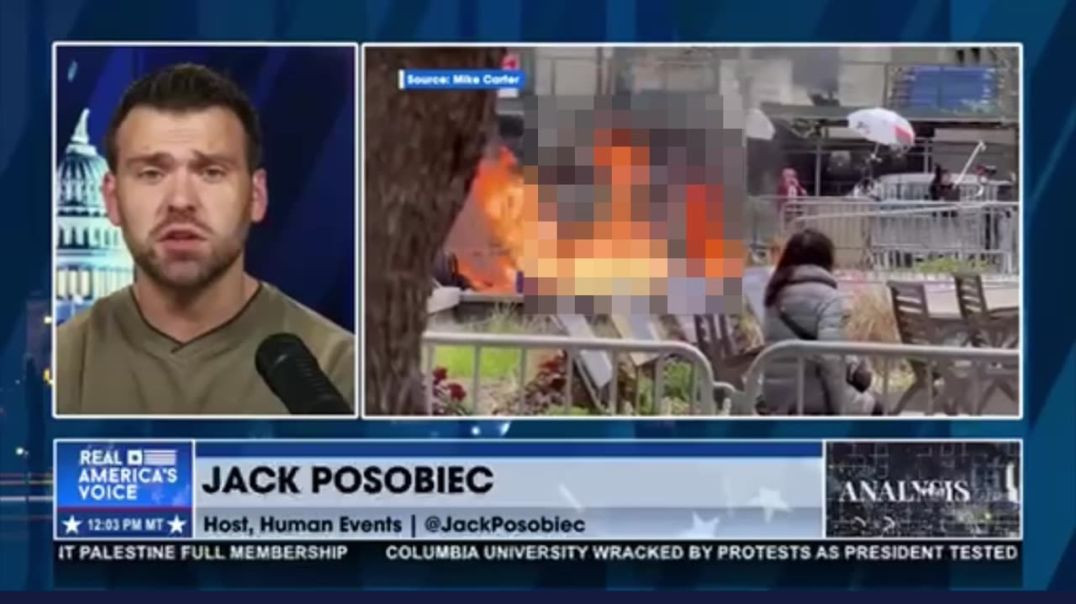 ⁣Jack Posobiec Reports A Man Has Set Himself On Fire Outside President Trump's NYC Courthouse