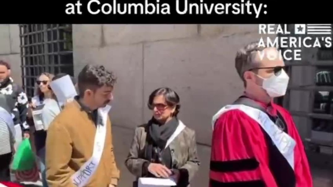 ⁣Ben Bergquam Reports: Columbia Professors Wearing Pro-Palestinian Sashes - Refuse to Condemn Hamas