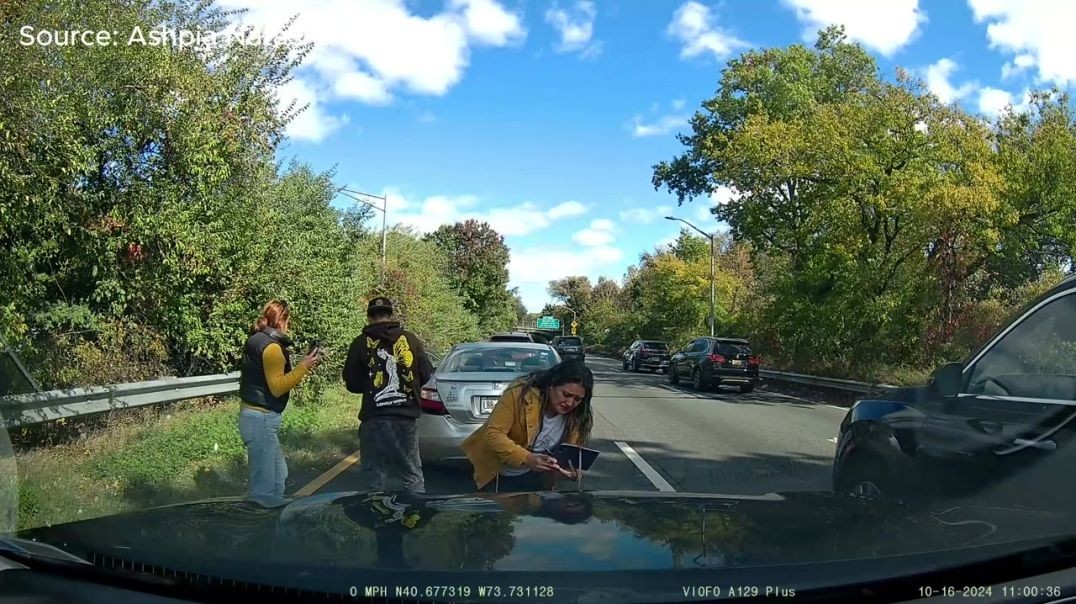 ⁣Insurance Fraud Attempt Caught on Camera in Queens, New York