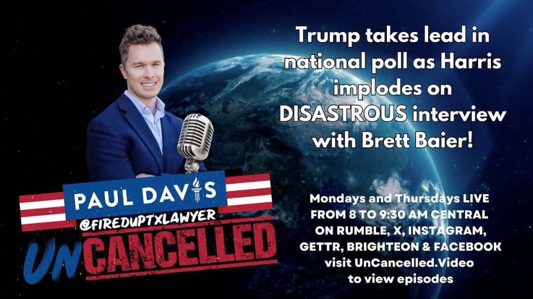 ⁣Trump takes lead in national poll as Harris implodes on DISASTROUS interview with Brett Baier!