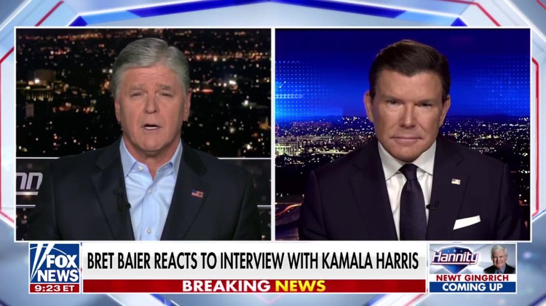 ⁣Select Bret Baier Reveals Chaos Behind Kamala’s Trainwreck Interview: ‘Four Handlers’ Desperately Si