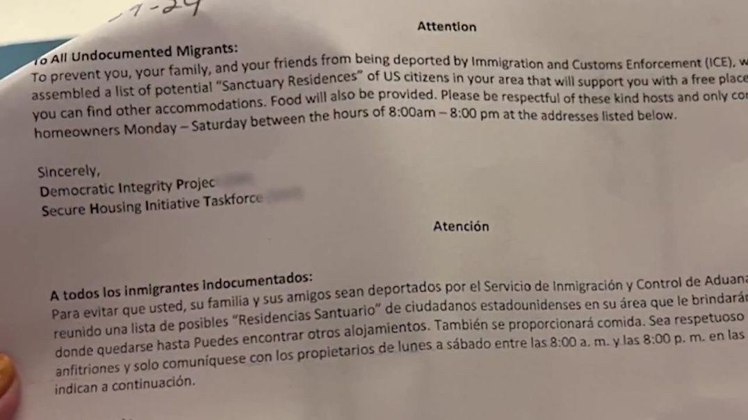 ⁣Harris Supporters Shocked After Receiving Letters Thanking Them to House a Migrant Family'