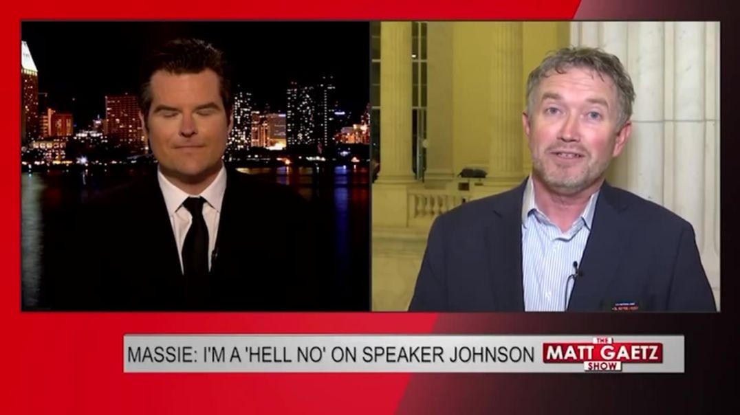 ⁣Rep. Thomas Massie Tells Matt Gaetz on OAN: "I'm a 'Hell No' on Speaker Johnson&