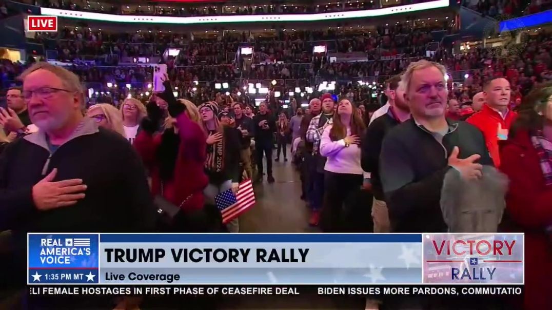 ⁣NATIONAL ANTHEM AT TRUMP VICTORY RALLY